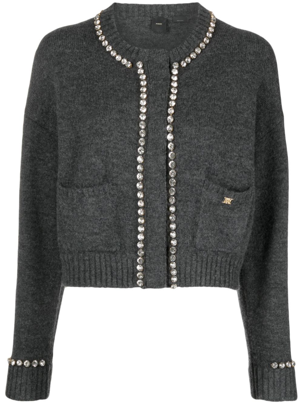 PINKO crystal-embellished wool cardigan - Grey von PINKO