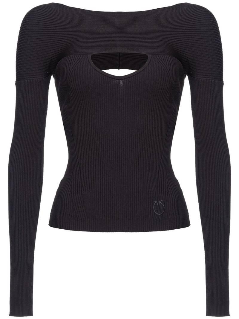 PINKO cut-out ribbed-knit jumper - Black von PINKO