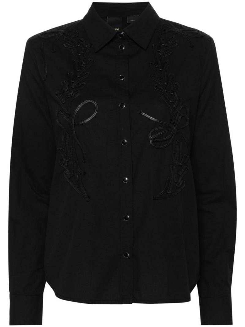 PINKO embroidered long-sleeve shirt - Black von PINKO