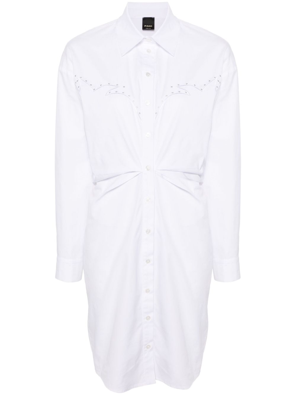 PINKO eyelet-detail cotton shirtdress - White von PINKO