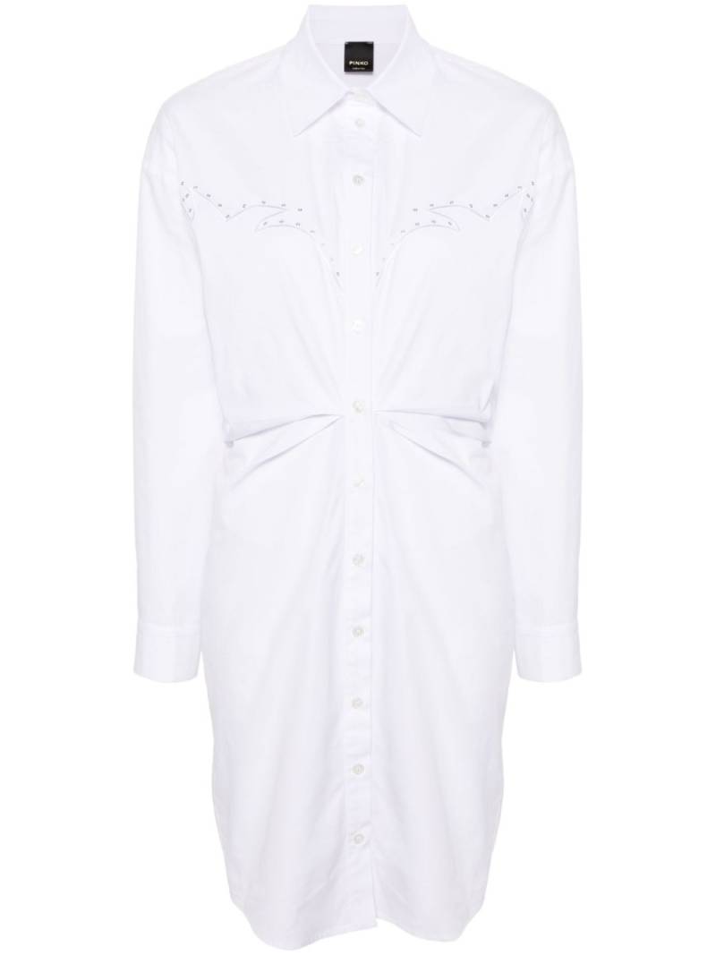 PINKO eyelet-detail cotton shirtdress - White von PINKO