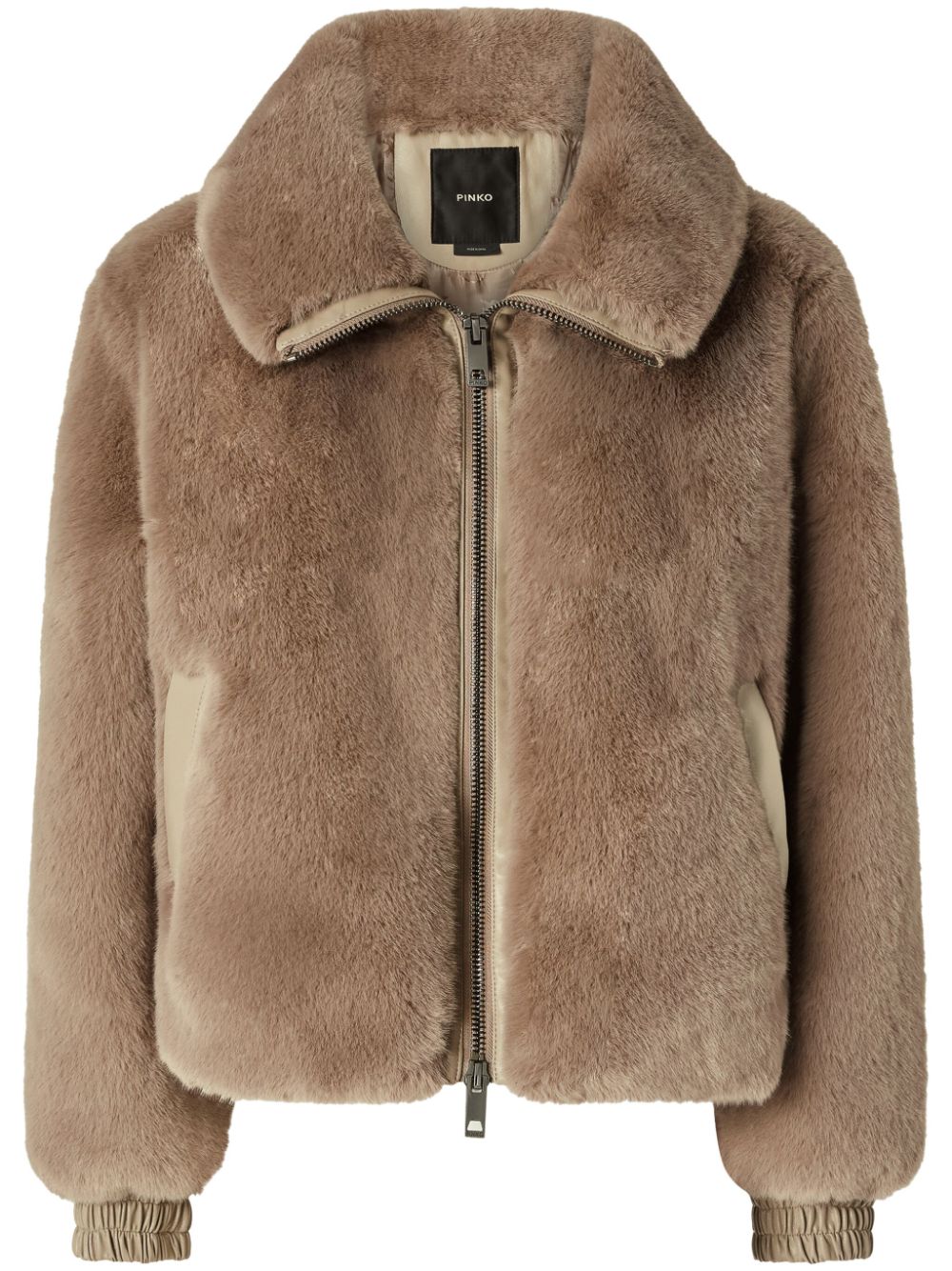 PINKO faux-fur bomber jacket - Neutrals von PINKO