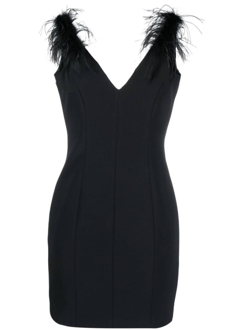 PINKO feather-detailing V-neck dress - Black von PINKO