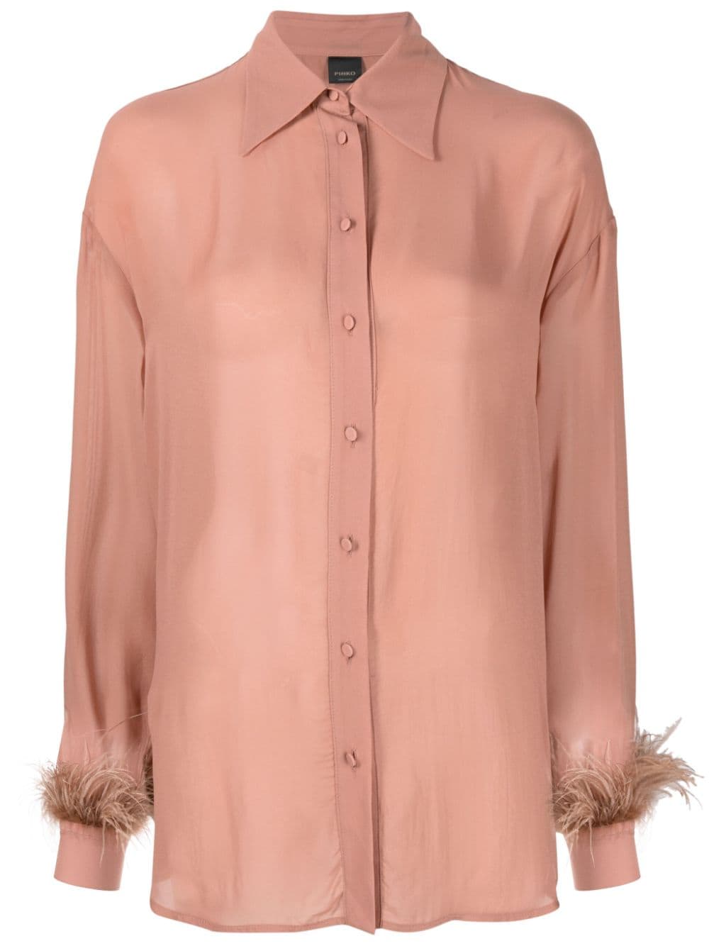 PINKO feather-trim crepe blouse von PINKO