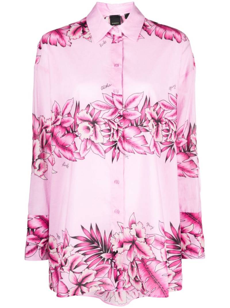 PINKO floral-print cotton shirt von PINKO