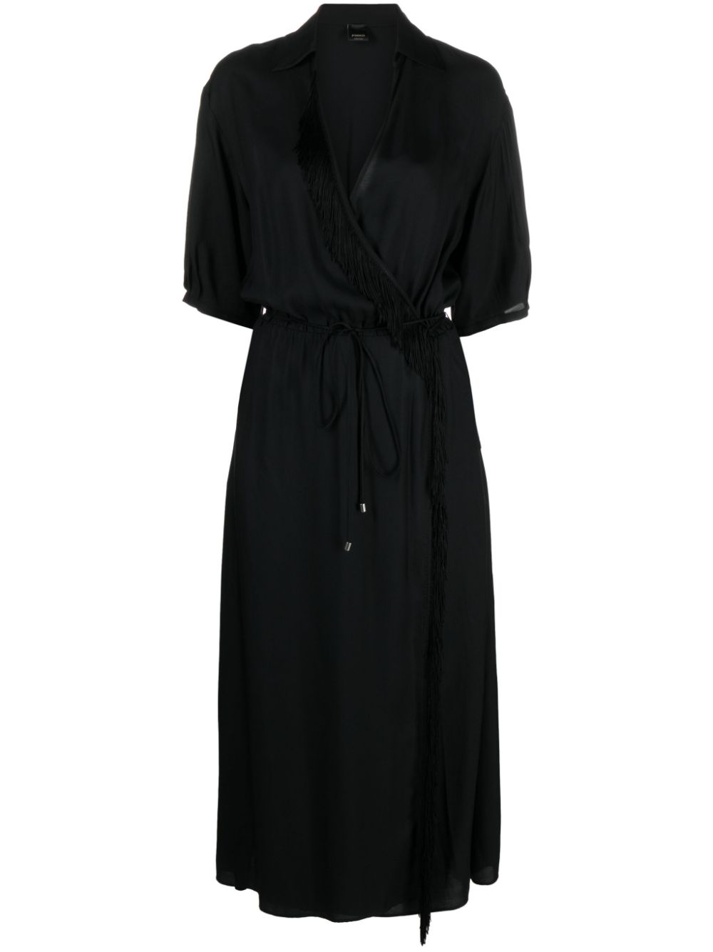 PINKO fringed wrap maxi dress - Black von PINKO