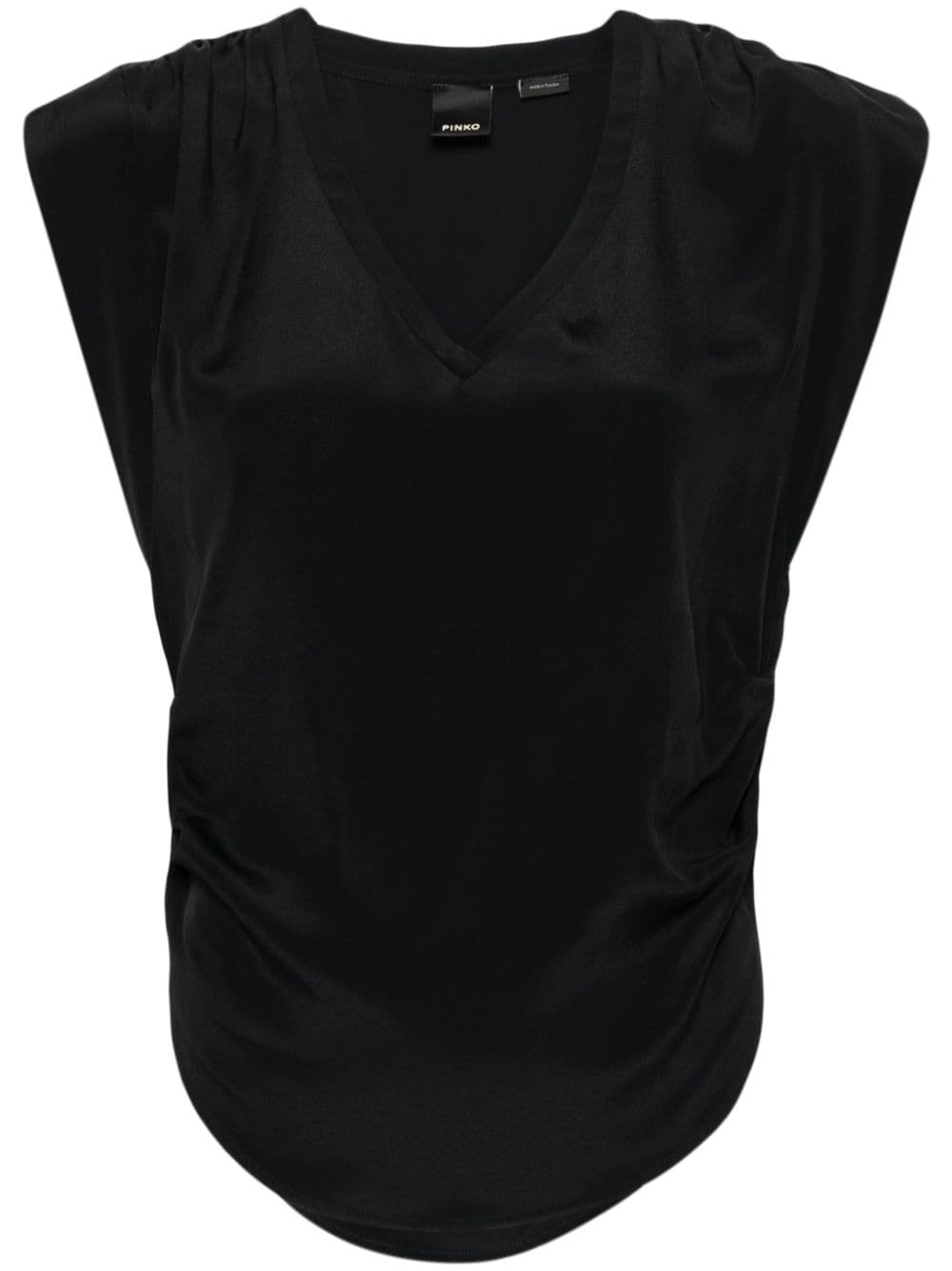 PINKO gathered V-neck top - Black von PINKO