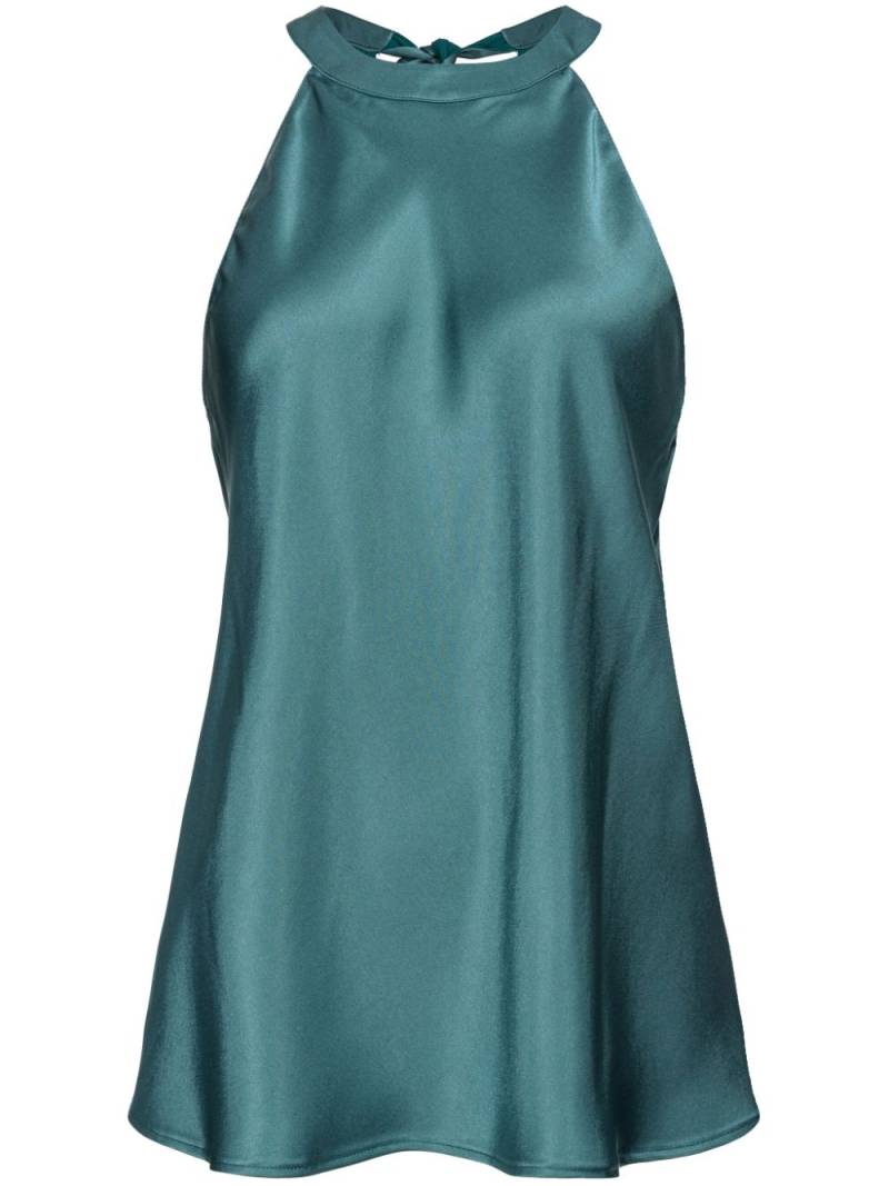 PINKO halterneck satin tank top - Green von PINKO