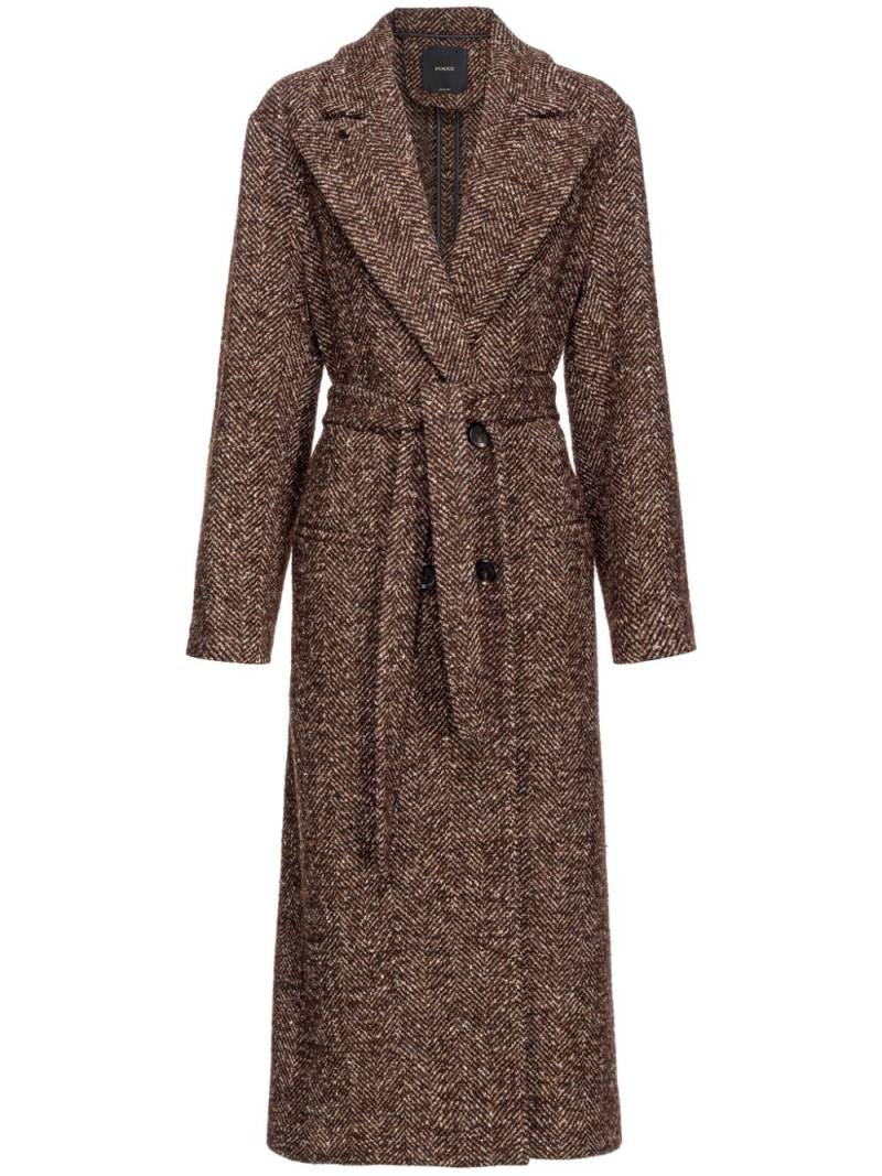 PINKO herringbone double-breasted coat - Brown von PINKO