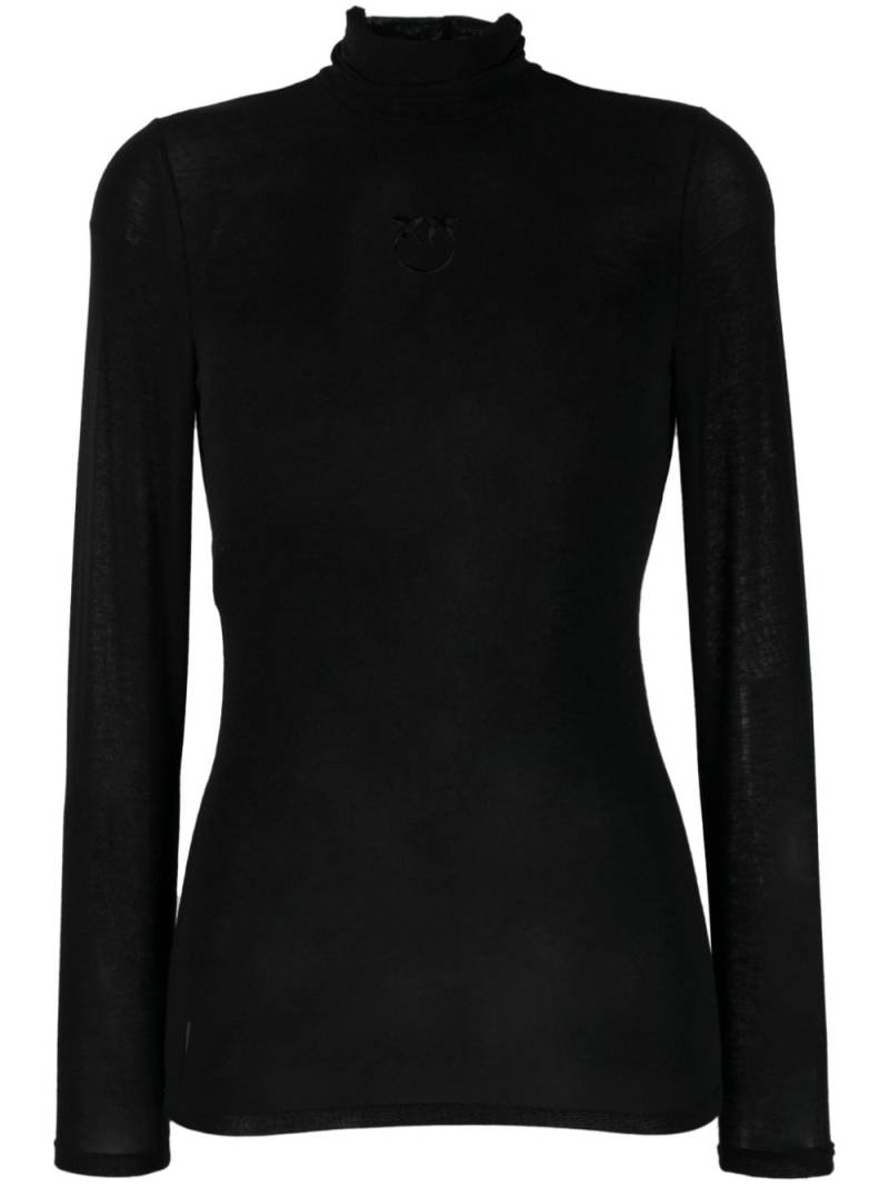 PINKO high neck semi-sheer top - Black von PINKO