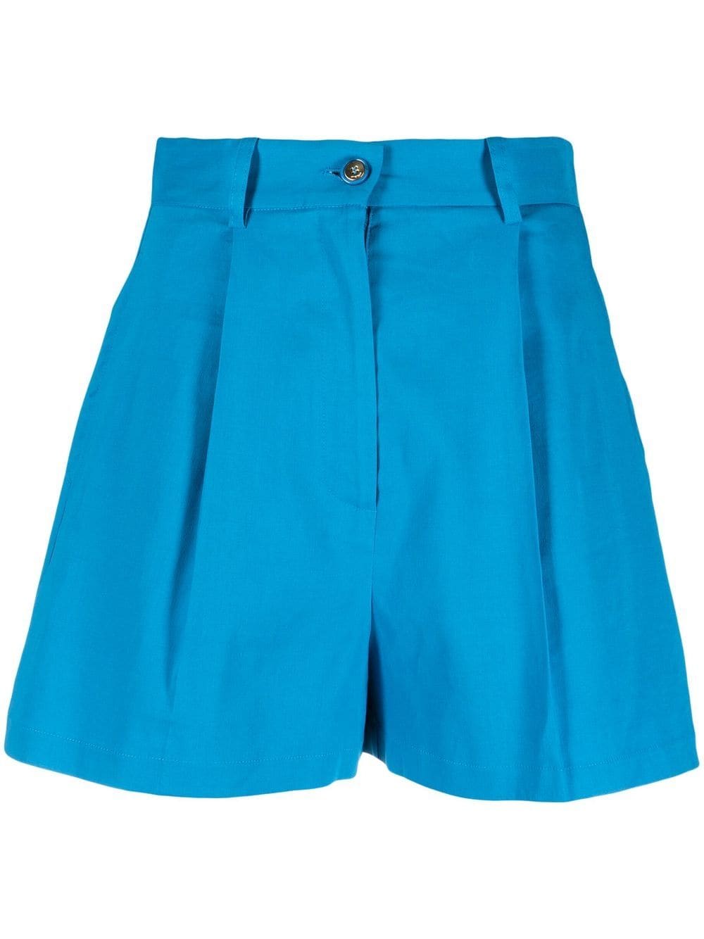 PINKO high-waist linen-blend shorts - Blue von PINKO