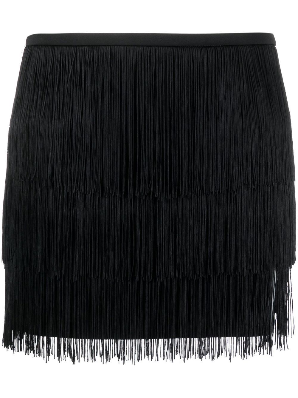 PINKO high-waisted fringed miniskirt - Black von PINKO