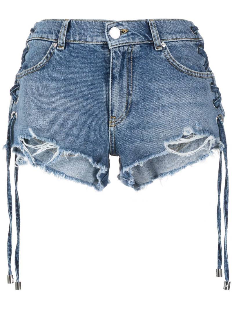 PINKO lace-up denim shorts - Blue von PINKO