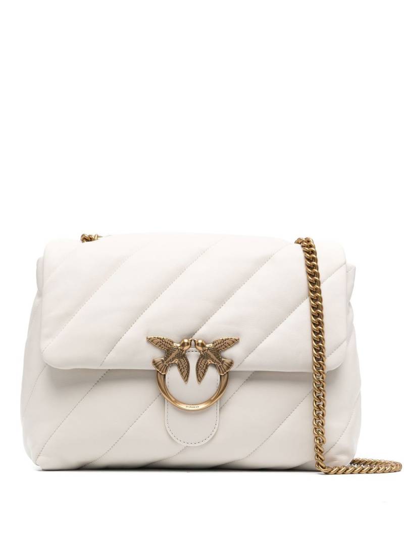 PINKO large Love puffer crossbody bag - White von PINKO