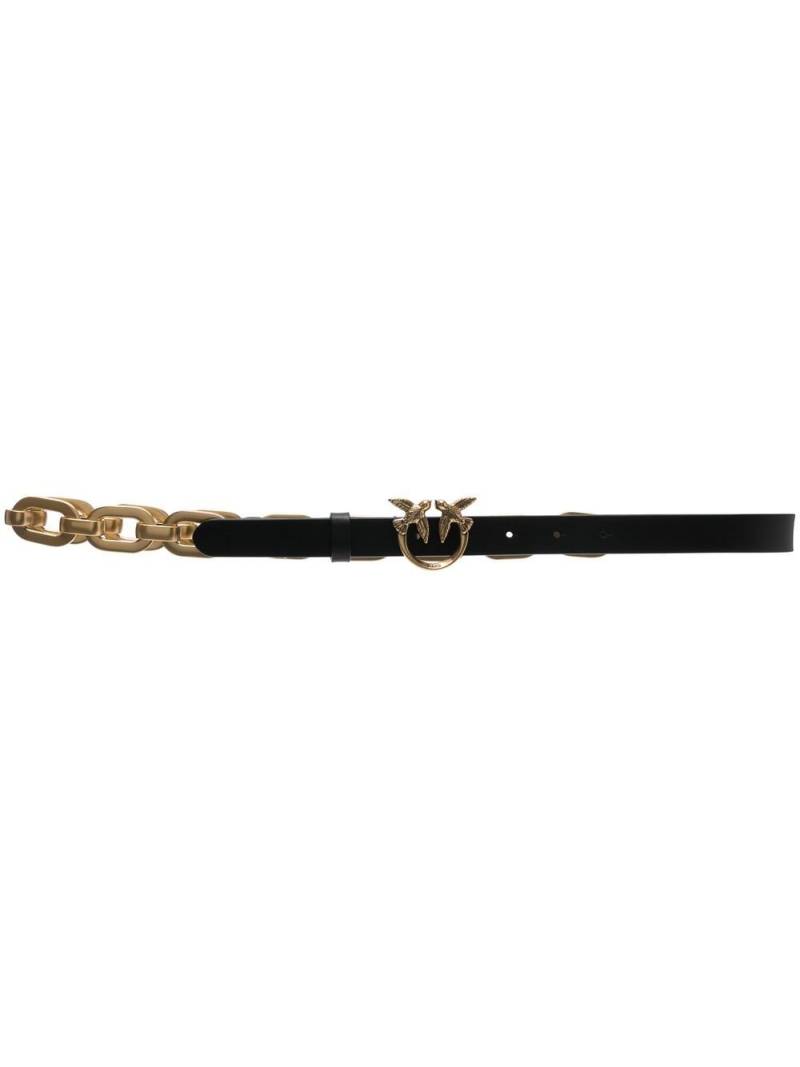 PINKO logo-buckle leather belt - Black von PINKO