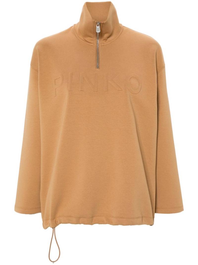 PINKO logo-embossed sweatshirt - Neutrals von PINKO