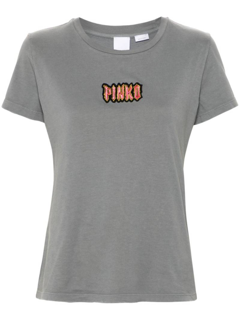 PINKO logo-embroidered T-shirt - Grey von PINKO