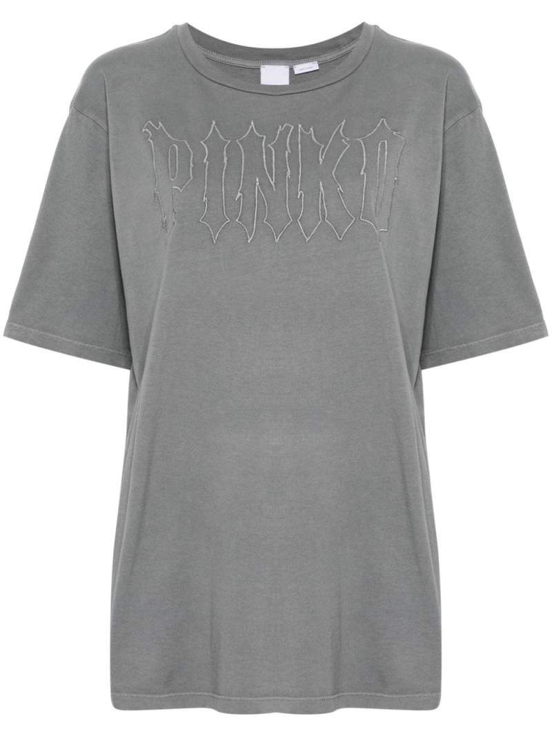 PINKO logo-embroidered T-shirt - Grey von PINKO