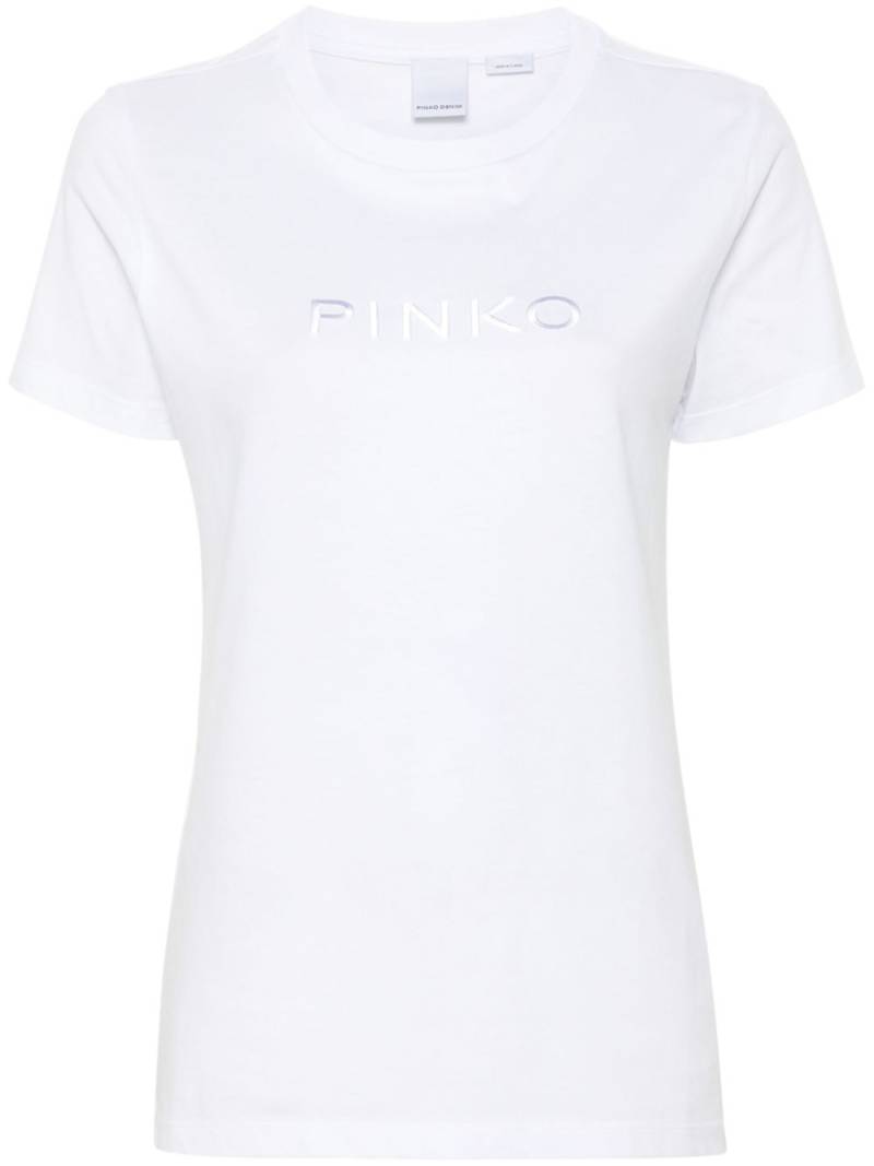 PINKO logo-embroidered T-shirt - White von PINKO