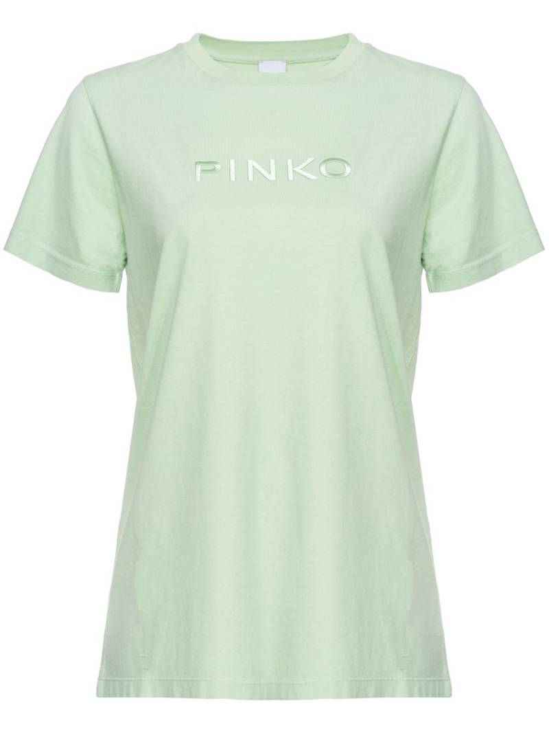 PINKO logo-embroidered cotton T-shirt - Green von PINKO