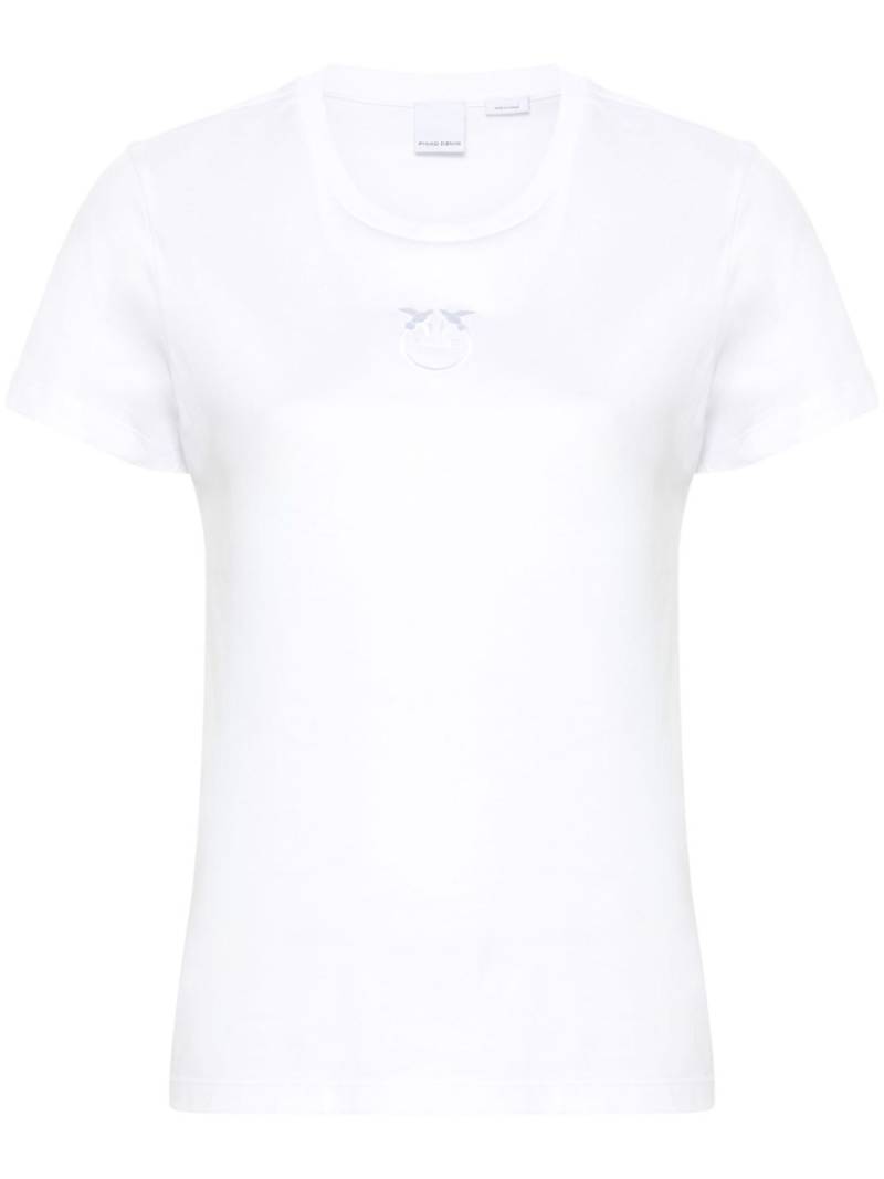 PINKO logo-embroidered short-sleeve T-shirt - White von PINKO