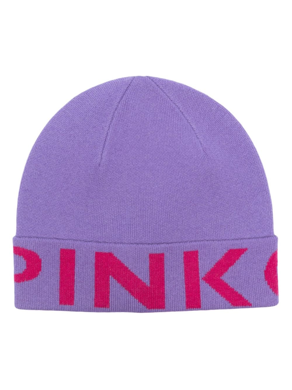 PINKO logo-intarsia knit beanie - Purple von PINKO