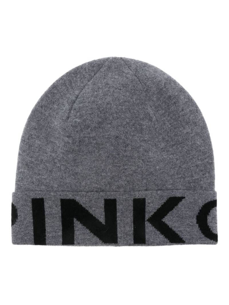 PINKO logo-jacquard beanie hat - Grey von PINKO