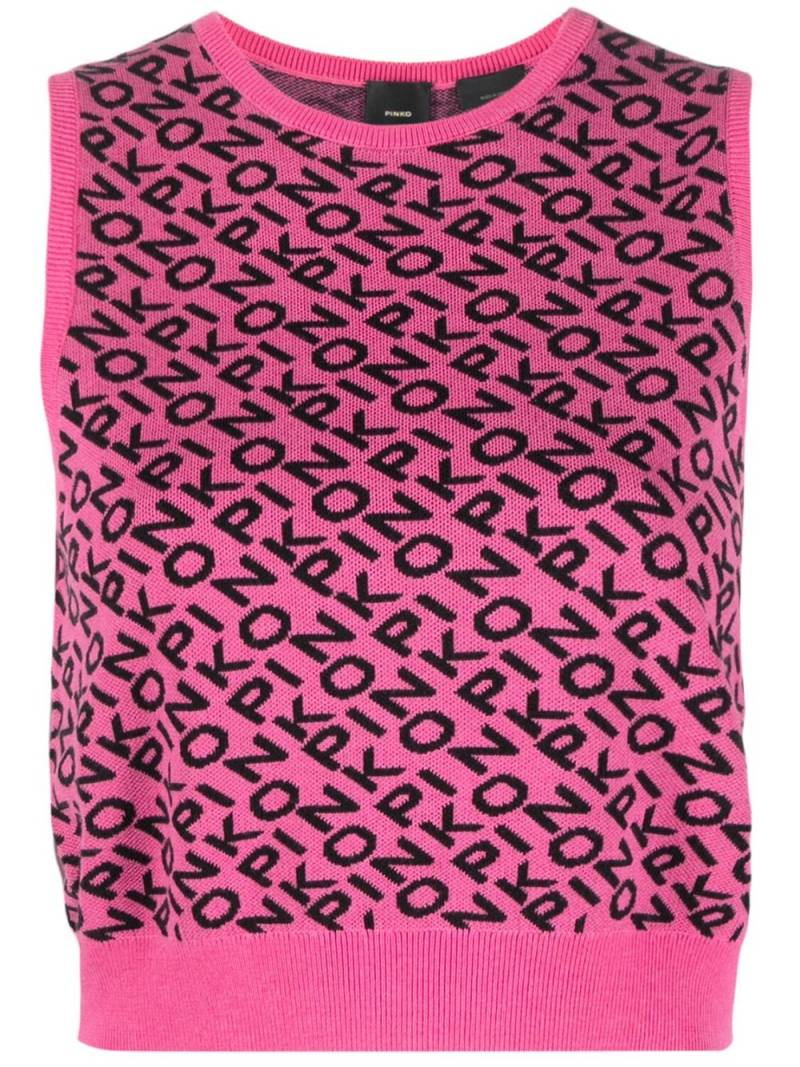 PINKO logo-jacquard knitted top von PINKO