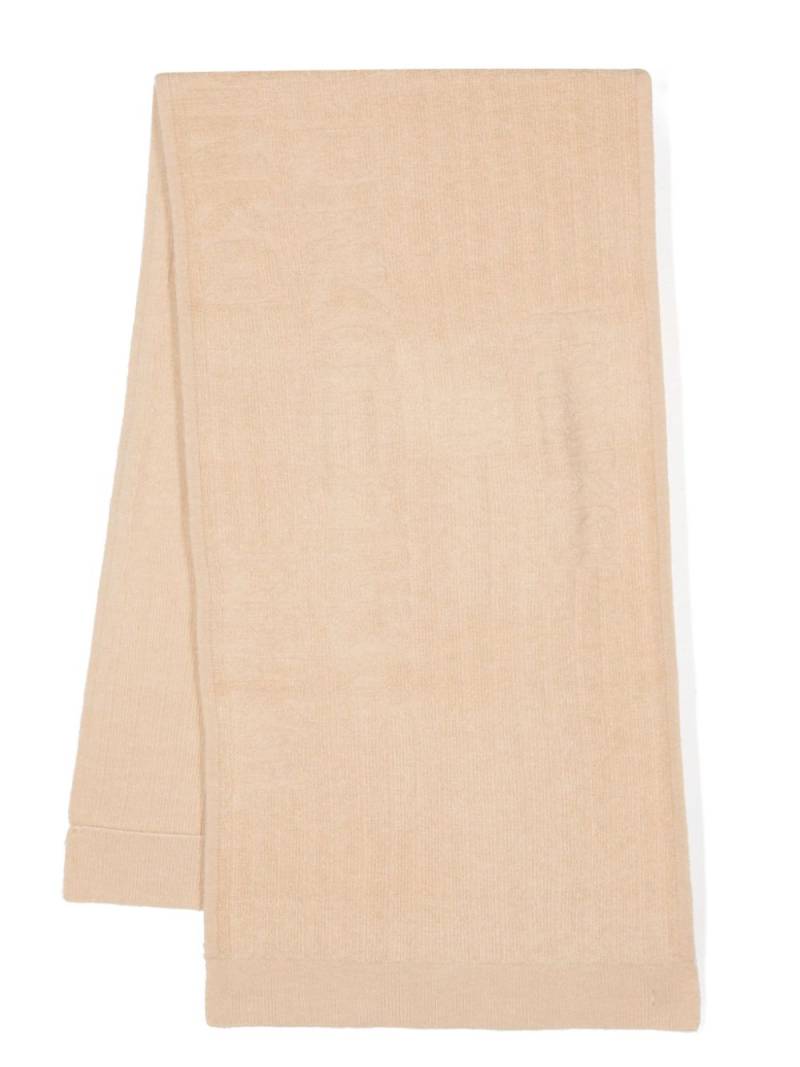 PINKO logo-jacquard terry-cloth scarf - Neutrals von PINKO