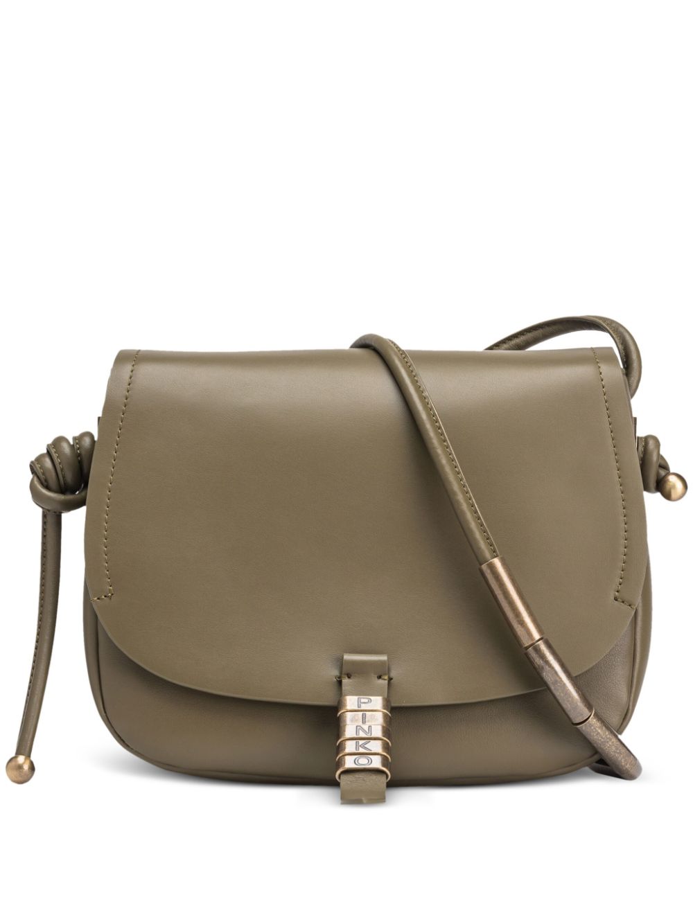 PINKO logo-lettering leather crossbody bag - Green von PINKO