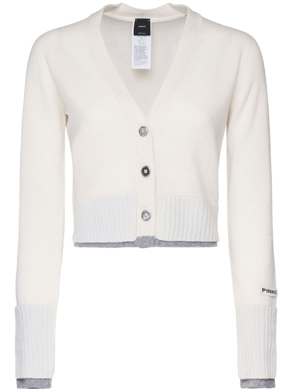 PINKO logo-patch cardigan - White von PINKO