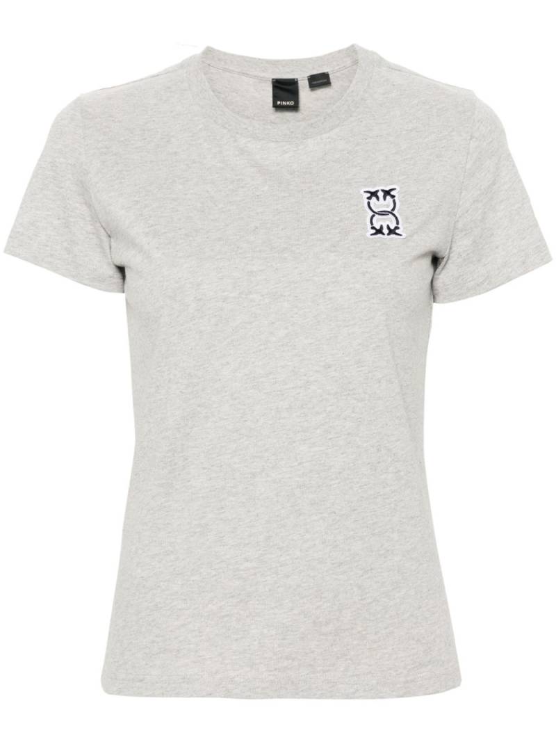 PINKO logo-patch cotton T-shirt - Grey von PINKO