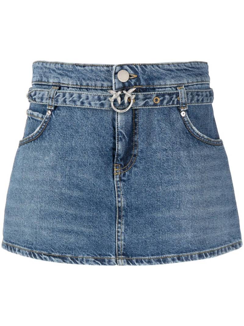 PINKO logo-plaque denim shorts - Blue von PINKO