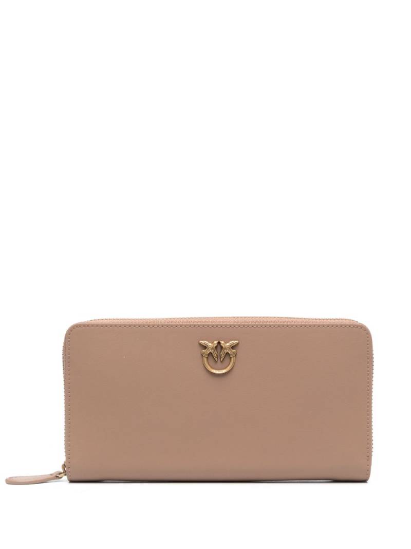 PINKO logo-plaque leather wallet - Neutrals von PINKO