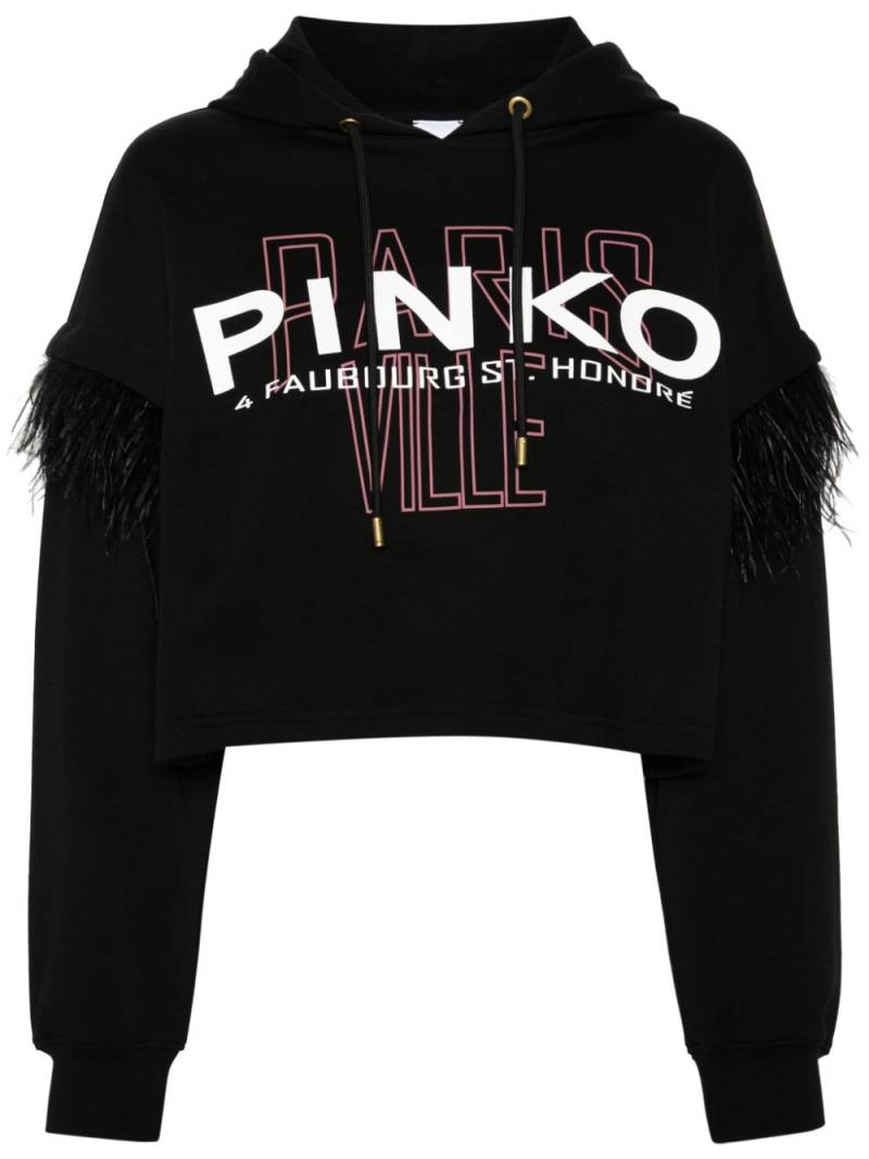 PINKO logo-print hoodie - Black von PINKO