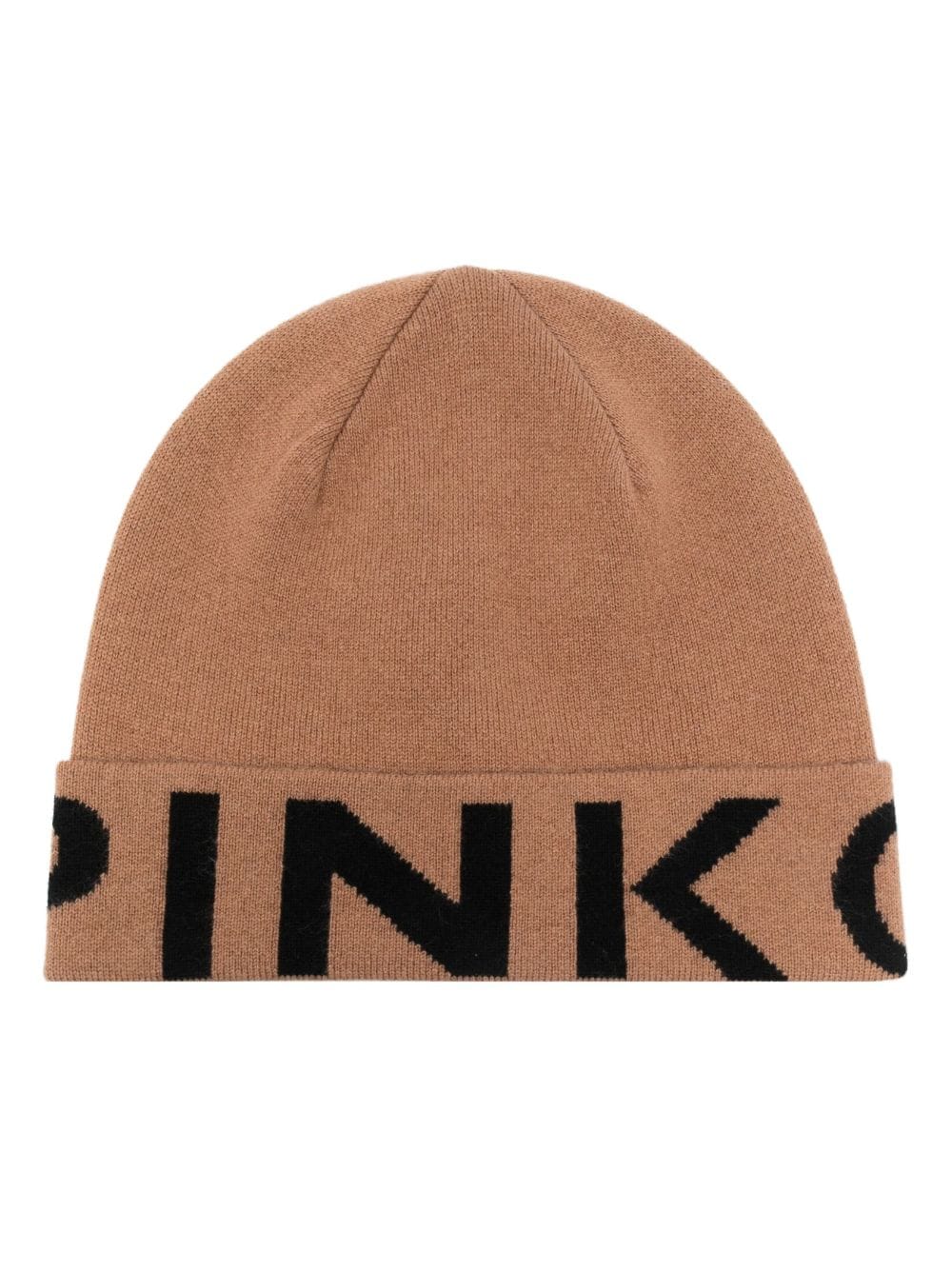 PINKO logo-print ribbed beanie - Brown von PINKO