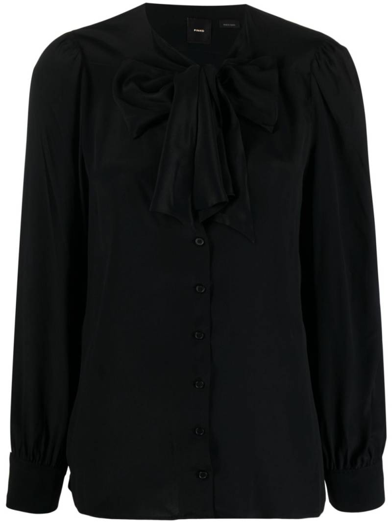 PINKO long-sleeve pussy-bow shirt - Black von PINKO