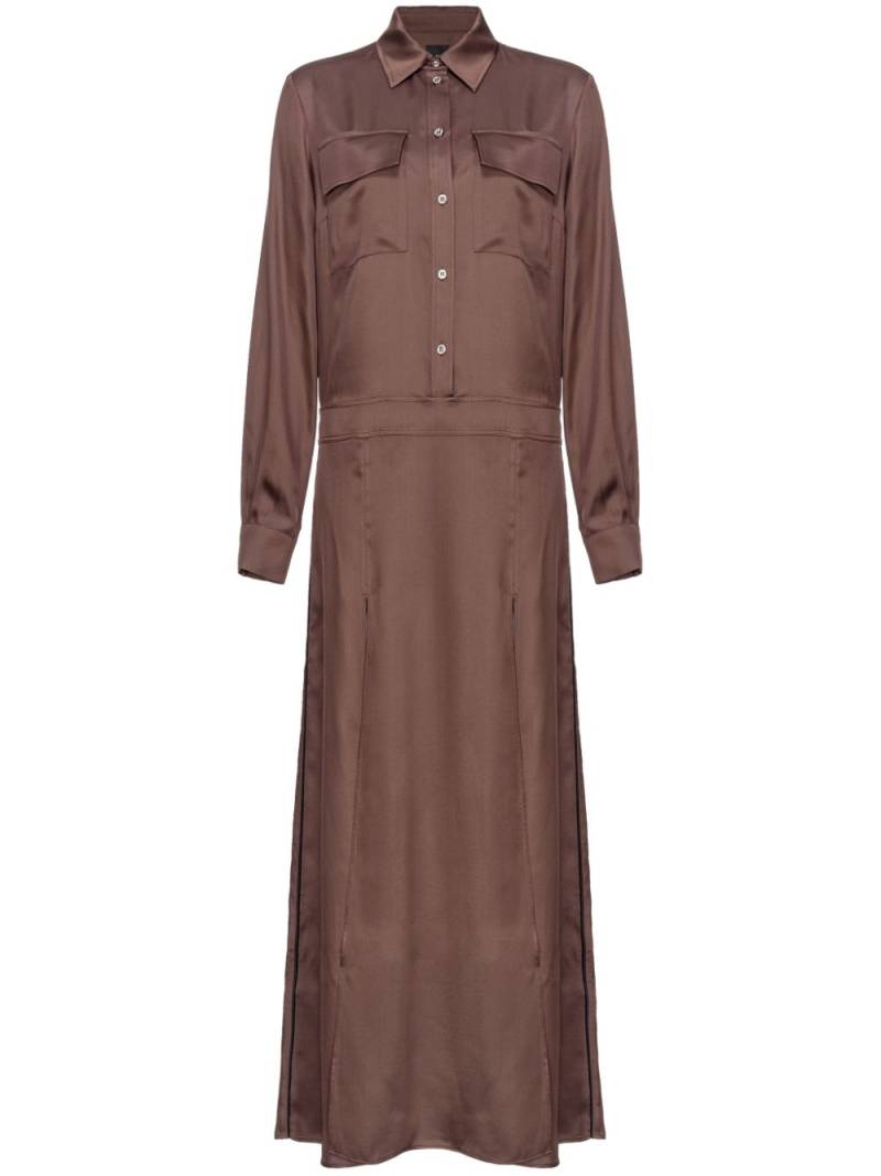 PINKO long-sleeve satin maxi dress - Brown von PINKO