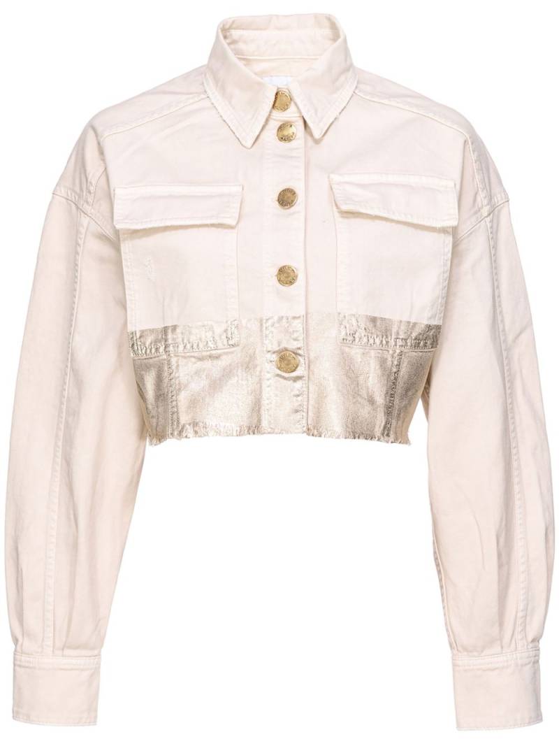 PINKO metallic panelled denim jacket - Neutrals von PINKO