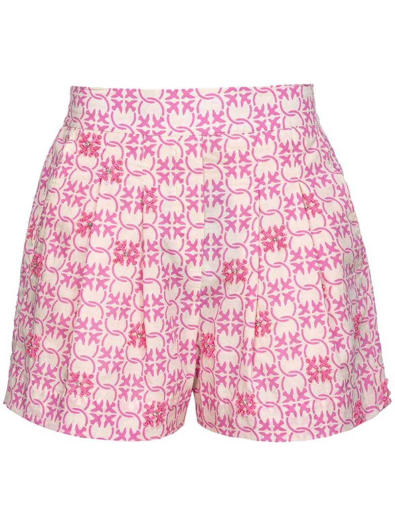 PINKO monogram-pattern high-waist shorts von PINKO