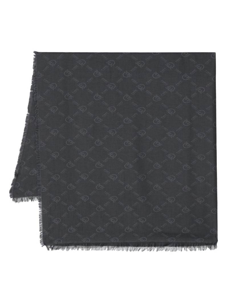 PINKO monogram-print frayed scarf - Black von PINKO