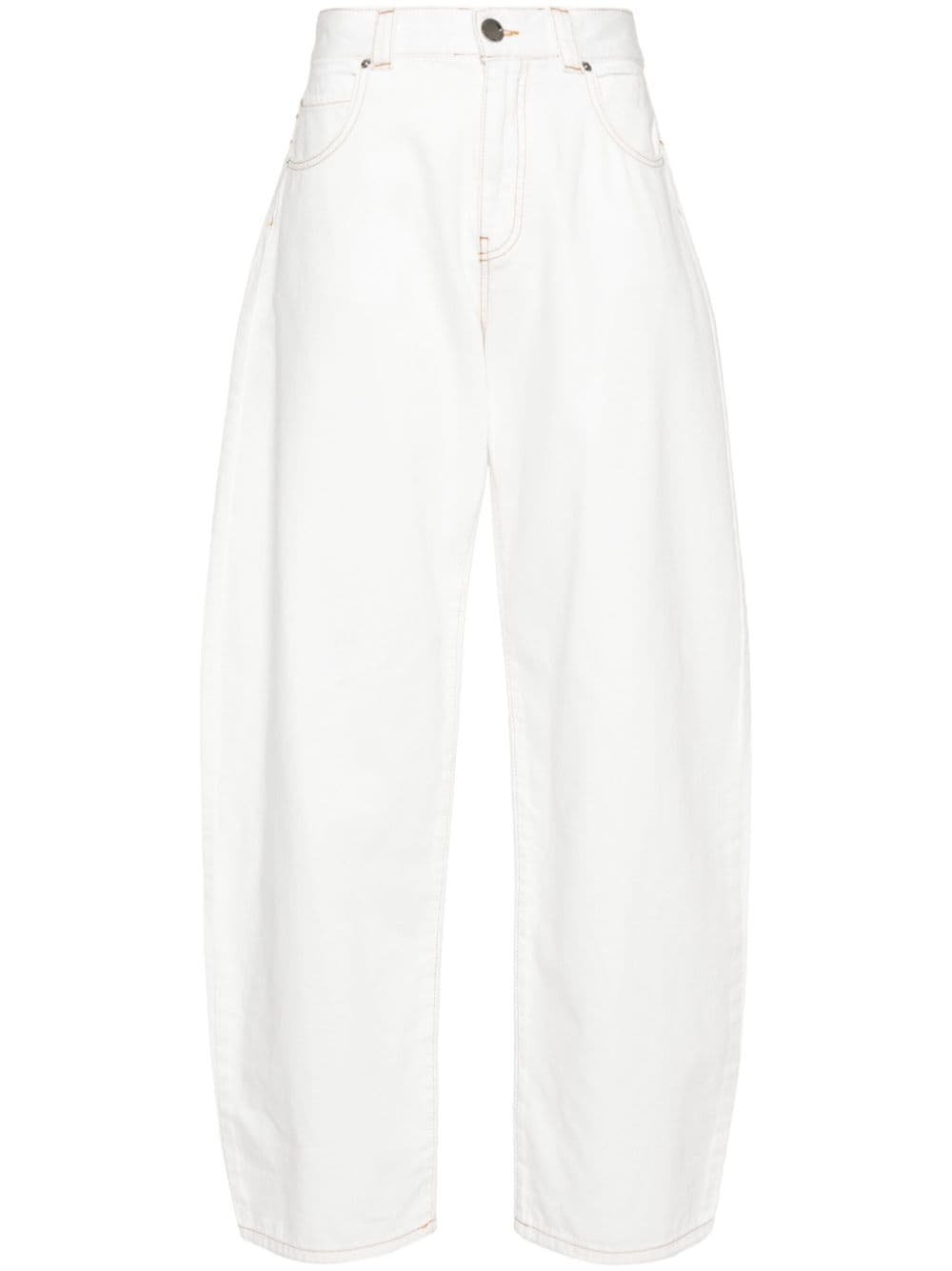 PINKO motif-embroidered jeans - White von PINKO