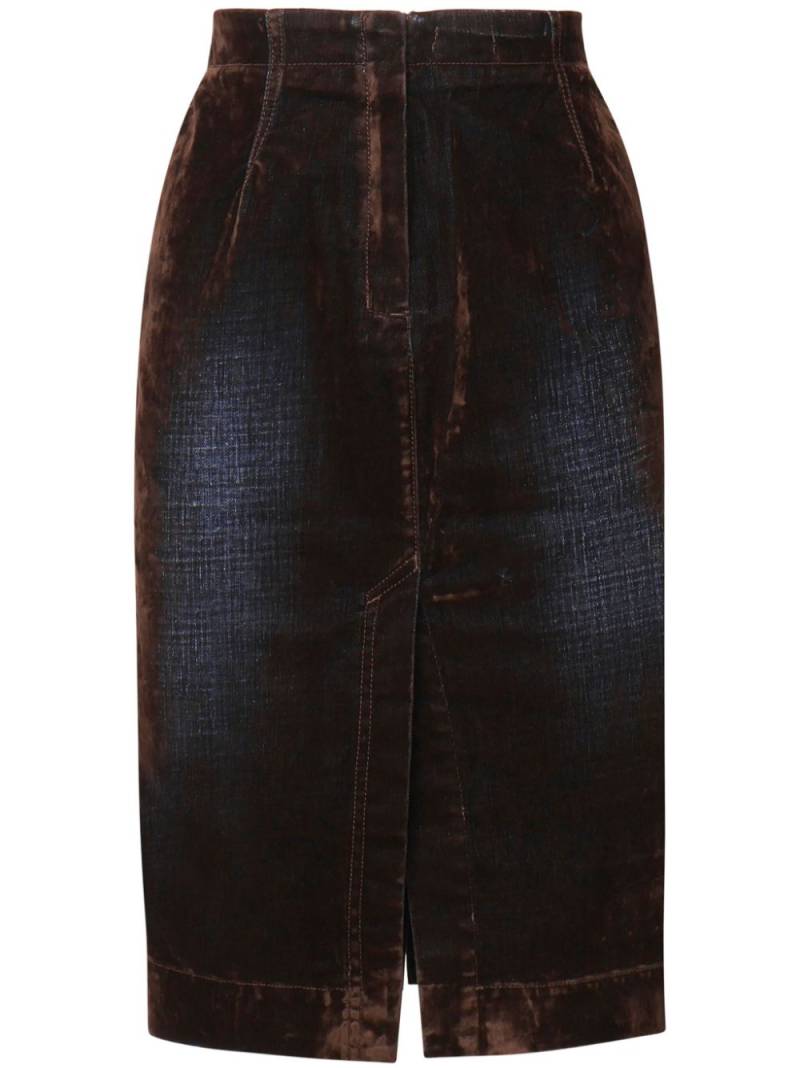 PINKO panelled denim skirt - Brown von PINKO