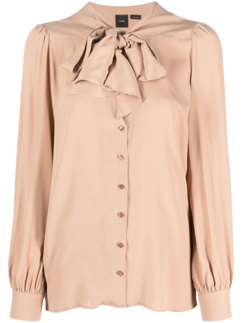 PINKO pussy-bow collar shirt - Neutrals von PINKO