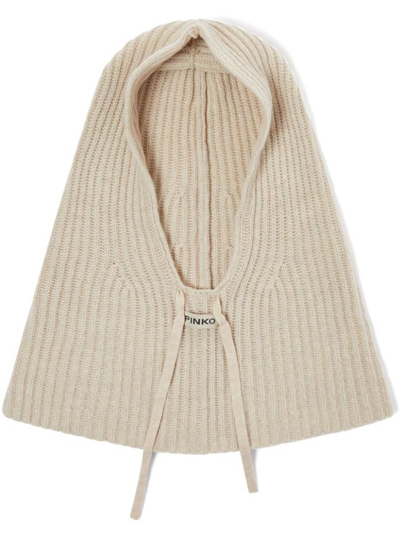 PINKO ribbed-knit balaclava - Neutrals von PINKO