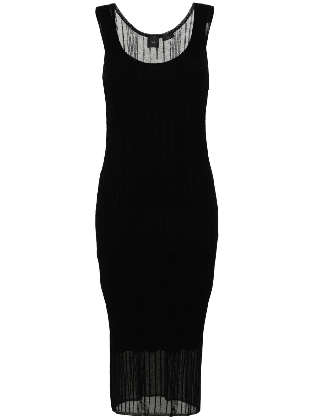 PINKO ribbed-knit layered midi dress - Black von PINKO