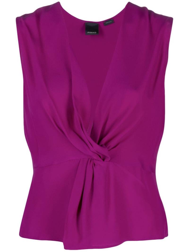 PINKO ruched V-neck top - Purple von PINKO