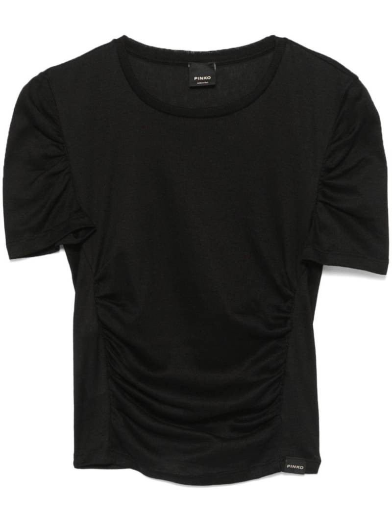 PINKO ruched-detailing T-shirt - Black von PINKO