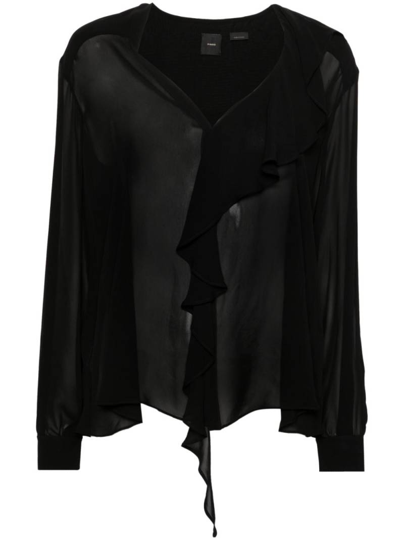 PINKO ruffled long-sleeve shirt - Black von PINKO