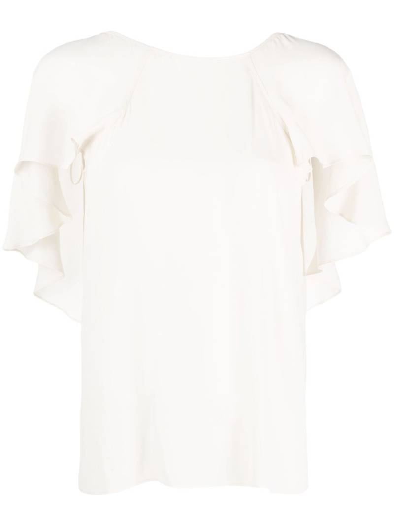 PINKO ruffled short-sleeve blouse - Neutrals von PINKO